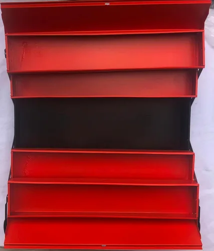 Vista 3 de CARLTONMAN Caja de herramientas portátil de 3 capas y 5 bandejas de 21 pulgadas, organizador universal de herramientas plegable, cuerpo de metal