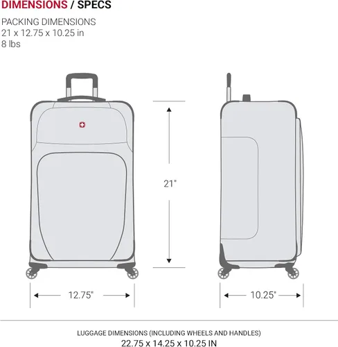 Vista 6 de SwissGear - Equipaje suave expandible Sion con ruedas, verde azulado
