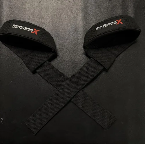 Vista 9 de Correas de muñeca para levantamiento de pesas, correas de levantamiento de algodón resistente con acolchado de neopreno para muñecas de peso muerto