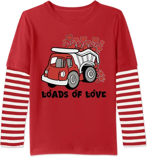 Vista 9 de BesserBay Valentines Day Unisex Kids Long Sleeve Top 2-14 Years Rojo Corazón