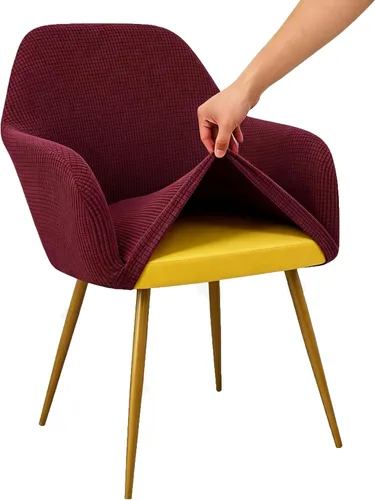 Vista 12 de Yonus - Juego de fundas para sillas Parsons de comedor, fundas de sillón extraíbles para silla de estar, solo funda, sin silla (1, beige)