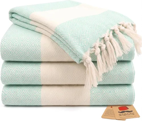 Vista 25 de Bazaar Anatolia Toallas de mano – Juego de 4 39 x 19 pulgadas – Toalla de mano turca a rayas para baño, 100% algodón, cocina, cara, cabello, té