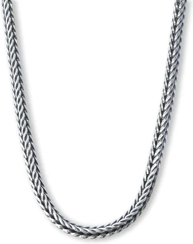 Vista 8 de Collar de cadena de plata de ley 925 maciza con cola de zorra, ancho de 0.059 pulgadas, oxidado y no se deslustra, unisex, diseño de serpiente
