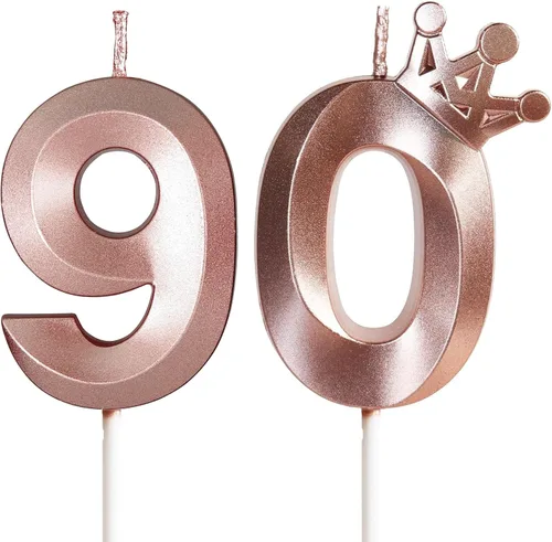 Vista 20 de Velas de cumpleaños número 10 para pastel, velas de oro rosa número 10 con corona, diseño 3D, decoración de pastel de cumpleaños para niñas
