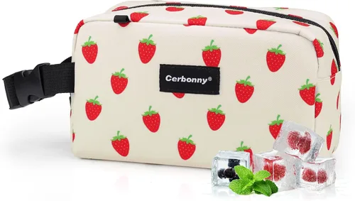 Vista 23 de Bolsa de almuerzo mini enfriadora Cerbonny, bolsa de almuerzo congelable y bolsa de snacks, bolsa aislada para viaje/trabajo/escuela, lonchera mini