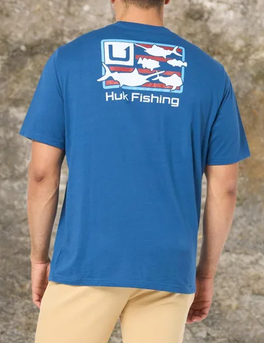 Vista 68 de HUK Mens Fishing Graphic Tee, Performance Short Sleeve, Quick-Dry Bass Bones - Búho nocturno
