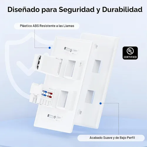 Vista 5 de Cable Matters - Paquete de 10 placas de pared Keystone de perfil bajo de 4