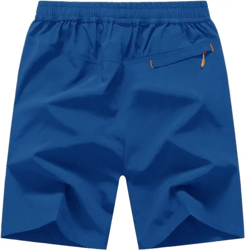 Vista 2 de TBMPOY Pantalones cortos de senderismo para hombre, 7 pulgadas, secado rápido, para gimnasio, deportes al aire libre, bolsillos cortos con cremallera