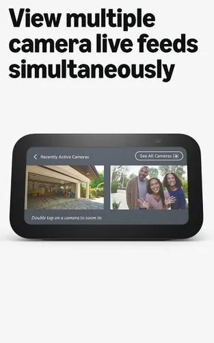 Vista 6 de Amazon Echo Show 5 (modelo más reciente), Pantalla inteligente con 2x bajo y sonido claro, Carbón