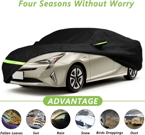 Vista 3 de YIXIN Funda impermeable para coche para Toyota Prius 2004-2023, funda personalizada 100% impermeable, resistente al viento, con correa y cremallera