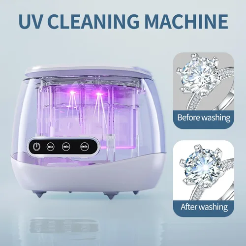 Vista 5 de Limpiador ultrasónico de retención ultrasónico de 48 kHz, limpiador ultrasónico dental, máquina de limpieza dental para dentadura con temporizador
