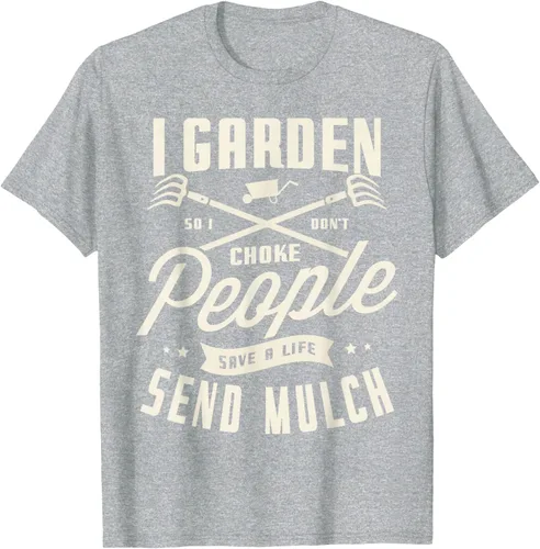 Vista 32 de I garden so I don't choke People save Life spend mulch T-Shirt, Negro