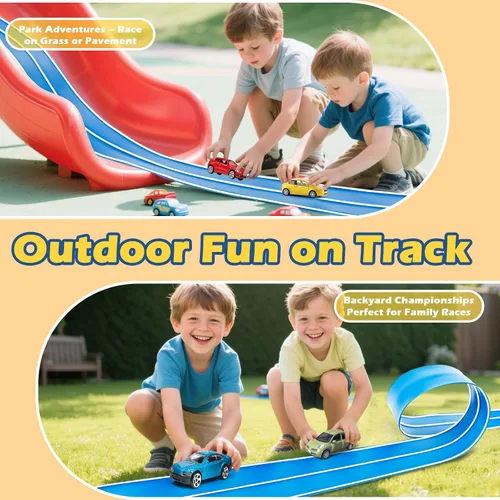 Vista 6 de Pista de carreras flexible compatible con Hot Wheels y coches fundidos a