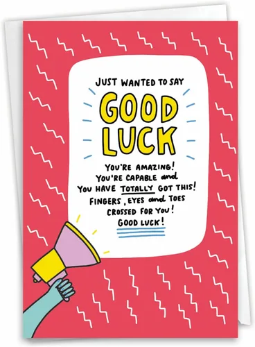 Vista 15 de NobleWorks - Tarjeta de papel de buena suerte con sobre de 5 x 7 pulgadas (1 tarjeta) Good Luck Wish C10049GLG