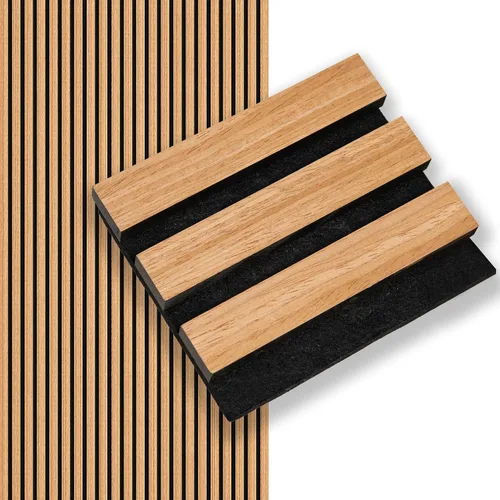Vista 8 de Smartstandard Panel de Pared de Listones de Madera de Muestra, Paneles de Pared de Madera Insonorizados, Paneles de Madera Acústicos para Pared
