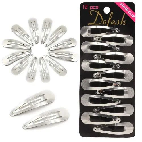 Vista 5 de Dofash 12 pinzas para el pelo a presión para mujer, antideslizantes y de metal, clips pequeños de 2.0 in de 2 pulgadas para cabello fino y fino