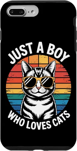 Vista 12 de Just A Boy Who Loves Cats Cat Dad Kitty Parent Feline Boys Case for iPhone 16