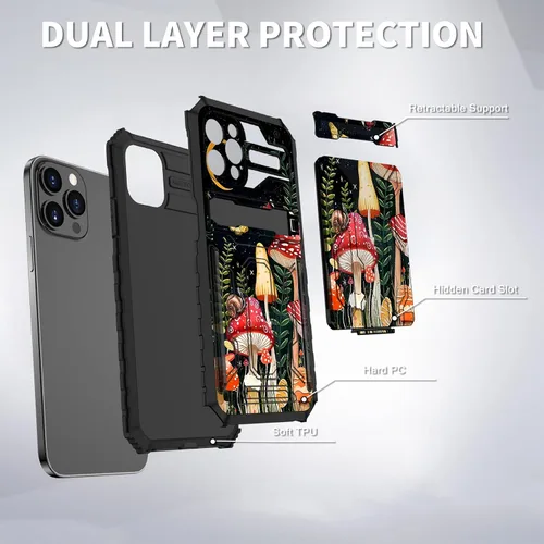 Vista 6 de Funda para iPhone 14 Pro Max 2022 de 6.7 pulgadas, funda híbrida delgada a prueba de golpes para iPhone 14 Pro Max, funda de transporte