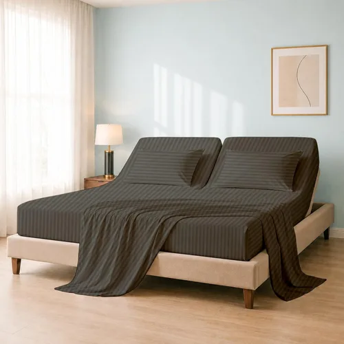Vista 21 de Cottingon Juego de sábanas Queen de 4 piezas para camas ajustables, 100% algodón egipcio de 28 pulgadas, hojas flexibles para dormir con números