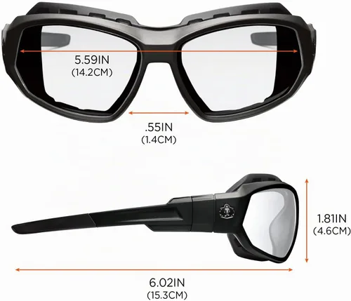 Vista 8 de Ergodyne Skullerz LOKI - Spogles de seguridad antivaho convertibles, incluye junta de espuma y correa para convertir en gafas, ANSI z87.1 Lente