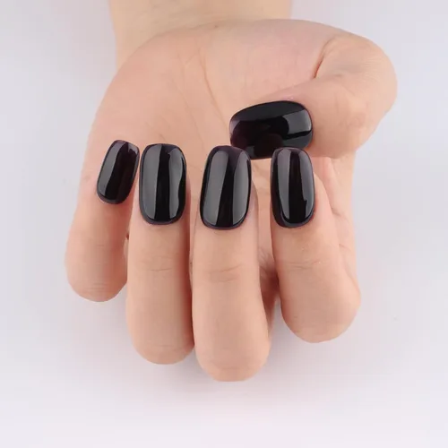 Vista 5 de Esmalte de uñas en gel color púrpura oscuro de medianoche - 15ml de esmalte de uñas en gel Jelly color morado negro, color traslúcido