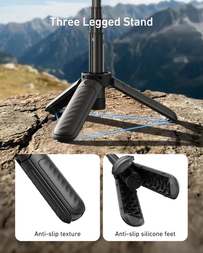 Vista 6 de TELESIN Magnetic Selfie Stick for Phone, Mini Tripod with Phone Camera Grip 5 in 1 Phone Tripods for iPhone 17 16 15 14 & Android, Small Cell
