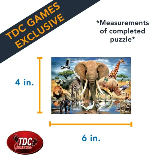 Vista 2 de TDC Games Rompecabezas más pequeño del mundo, Oasis africano - Mini rompecabezas, pequeño rompecabezas de arte de viaje desafiante para adultos, más