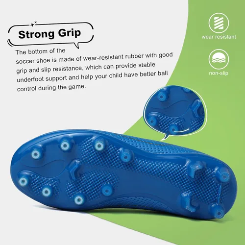 Vista 3 de GRESKY Tacos de fútbol para niños, zapatos de fútbol para niñas