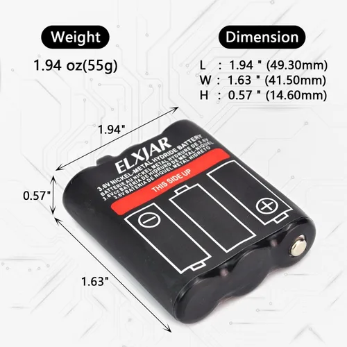 Vista 3 de Paquete de 2 baterías Ni-MH de 3.6 V 800 mAh de repuesto para Motorola PMNN4477AR T200 T400 T500 T800 T600 T62 T82 T92 T260 T265 T801 T460 T465 T480