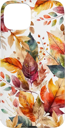 Vista 9 de Funda para iPhone 16 Aesthetic Autumn Fall Colorful Leaves Watercolor Art