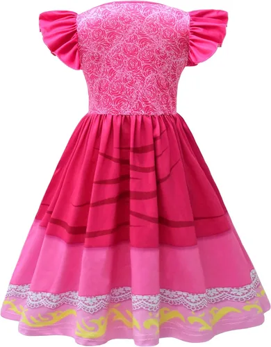 Vista 2 de Vestido de princesa melocotón para niñas, disfraz de Super Heros, vestido de verano Luigi