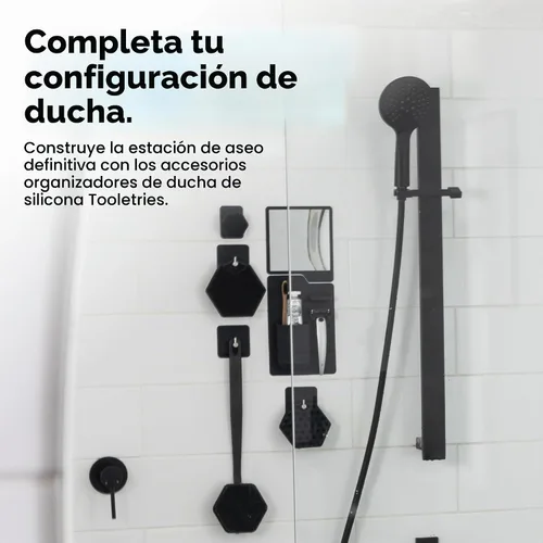 Vista 10 de TOOLETRIES Harvey & Oliver, Shower Organizer & Shaving Mirror - Charcoal