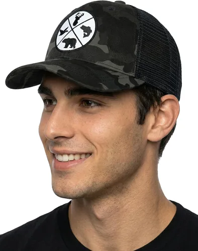Vista 24 de Funky Junque Gorra de béisbol para hombre y mujer, diseño de camionero, con cierre de malla, ajustable, retro, transpirable Birdie Blitz - Beige