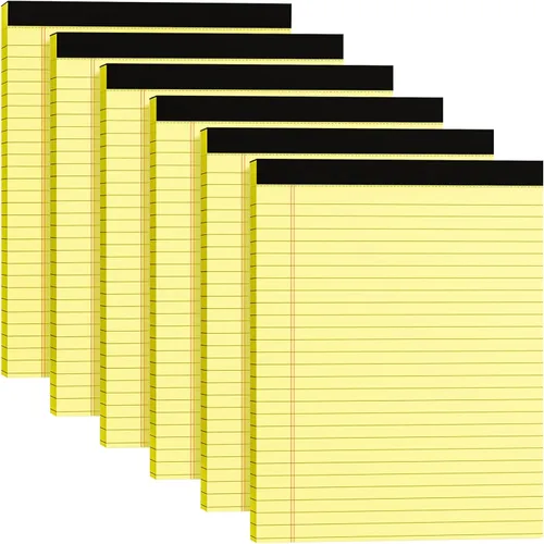 Vista 15 de Blocs de Notas 5x8, Paquete de 4 Blocs de Notas Legales Pequeñas 5x8 Amarillo, Blocs de Notas Legales con Renglones para Universidad, Blocs de Papel