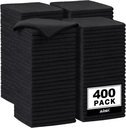 Vista 36 de AIDEA - Paño de limpieza de microfibra negro, 12 unidades, trapos de limpieza absorbentes de 12 x 12 pulgadas Microfiber Towels for Cars Lint Free