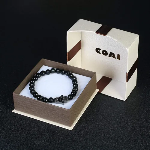 Vista 6 de COAI Hamsa - Pulsera de piedra de protección de mano para hombres y mujeres, Piedra
