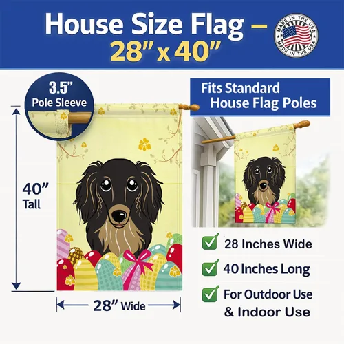 Vista 500 de Caroline's Treasures BB1923GF Bandera decorativa para jardín con diseño de Border Collie, para caza de huevos de Pascua, para jardín, jardín, patio