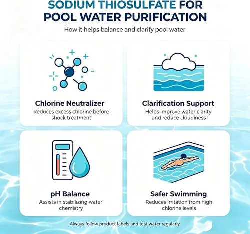 Vista 3 de Neutralizador de cloro para piscinas Tiosulfato de sodio de acción rápida, 1 libra Reduce el cloro y el bromo para piscinas y jacuzzis (1 lb)