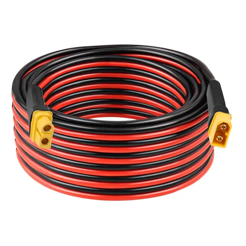 Vista 11 de Cable de extensión XT60 de 10 AWG de 1 pie, 2 unidades, 2, 3, 5, 10, 10, 15, 20, 25, 30, 35, 40, 50, 75, 100 pies, conector hembra a macho XT60