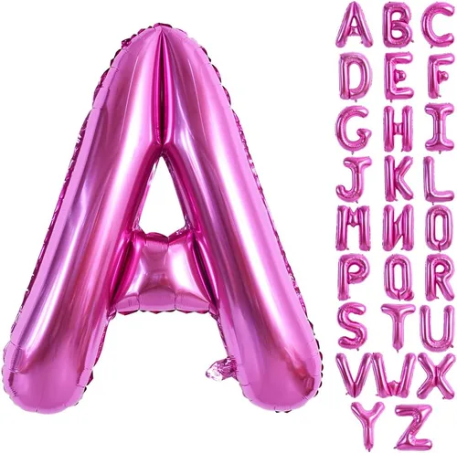 Vista 19 de TONIFUL Globos grandes de 40 pulgadas de color rojo rosa con letras B, globos gigantes de letras del alfabeto, globos grandes de Mylar