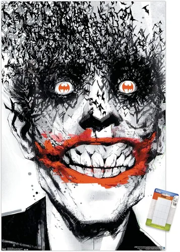 Vista 17 de Trends International DC Comics - Póster de pared de The Joker - Murciélagos, 14.725 x 22.375 pulgadas, versión enmarcada de madera de granero