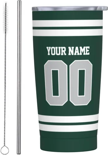 Vista 33 de Arizona - Vaso aislado personalizado con número de nombre, vasos de fútbol personalizados con pajita, taza de viaje personalizada para café, regalos