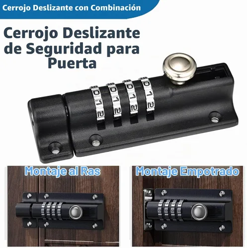 Vista 6 de Cerradura de seguridad de combinación para puerta, V·RESOURCING Cerradura de puerta de alta seguridad con esfera de 4 dígitos para cobertizos 1