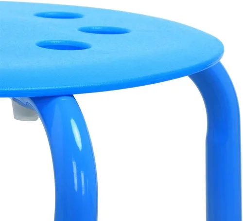 Vista 5 de Yaheetech Taburetes apilables de 17.3 pulgadas, juego de 5 taburetes de bar apilables industriales para interiores y exteriores, decoración