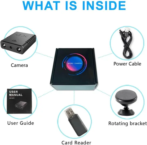 Vista 9 de Cámara WiFi inalámbrica más pequeña, cámara espía, cámara oculta HD1080P para el interior del hogar, mini cámara HDVdeo, monitor de bebé con visión