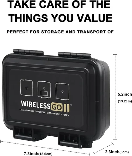 Vista 7 de Liyirui - Funda de micrófono inalámbrico Lavalier con espuma, funda portátil para micrófono inalámbrico GO II de doble canal, compacto digital