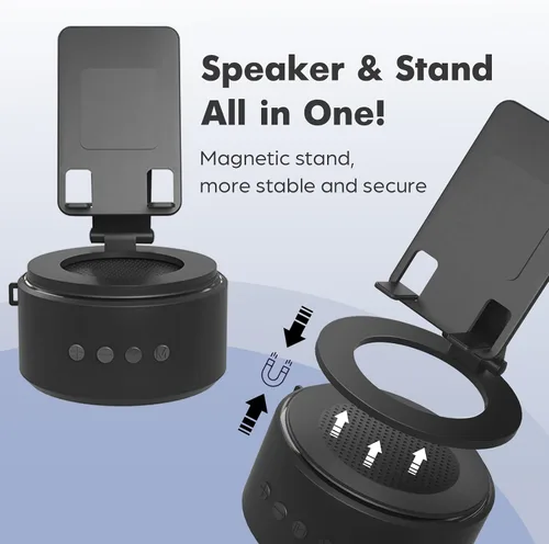 Vista 3 de ZAPUVO - Regalos para papá para el día de Navidad, altavoz Bluetooth con soporte para teléfono, aniversario para hombres, regalos de cumpleaños