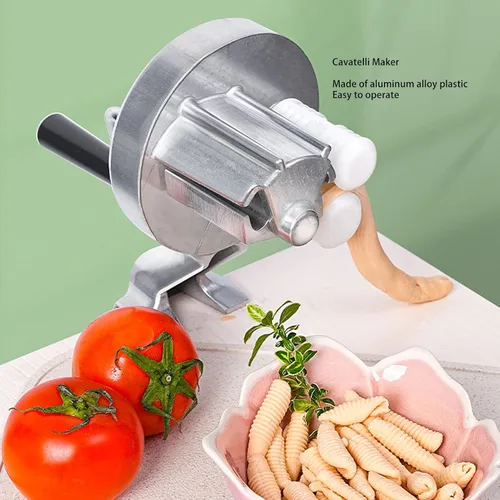 Vista 9 de Buachois Cavatelli Máquina para hacer pasta, manivela original italiana para hacer pasta, máquina para hacer pasta de ñoquis para cocina italiana