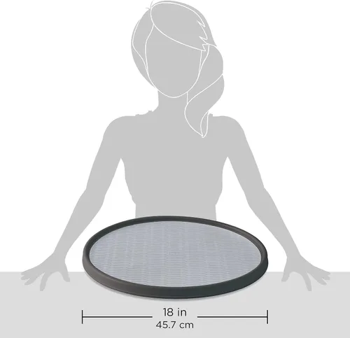 Vista 6 de Copco Plato Giratorio Antideslizante Lazy Susan para Despensa, 18 Pulgadas, Carbón/Gris Claro