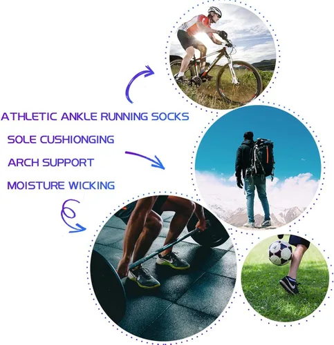 Vista 7 de COOVAN 10 Pairs Mens Ankle Socks Men 10 Pack Low Cut Comfort Cushion Casual Socks
